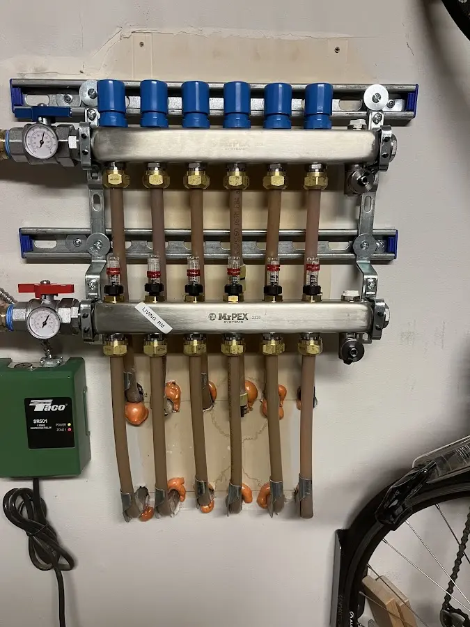 Plumber performing Gas Line Installation at a residential property in Meridian Village